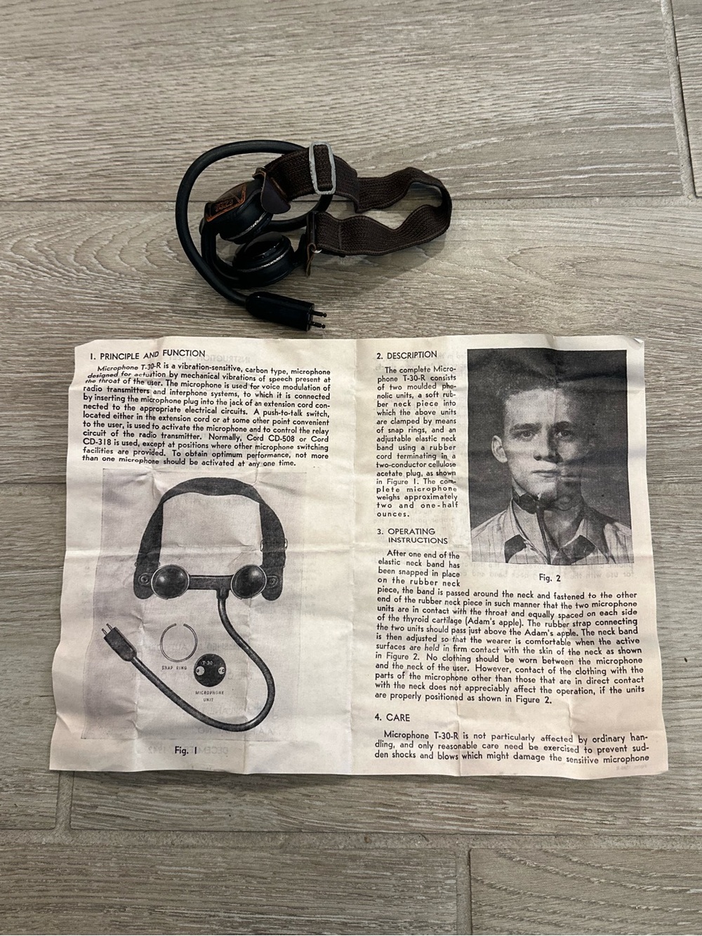 VTG WW2 USAAF Kellogg Throat Microphone (T-30-R)